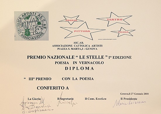 Premio Nazionale "Le Stelle" 1ª Edizione 27-01-2018